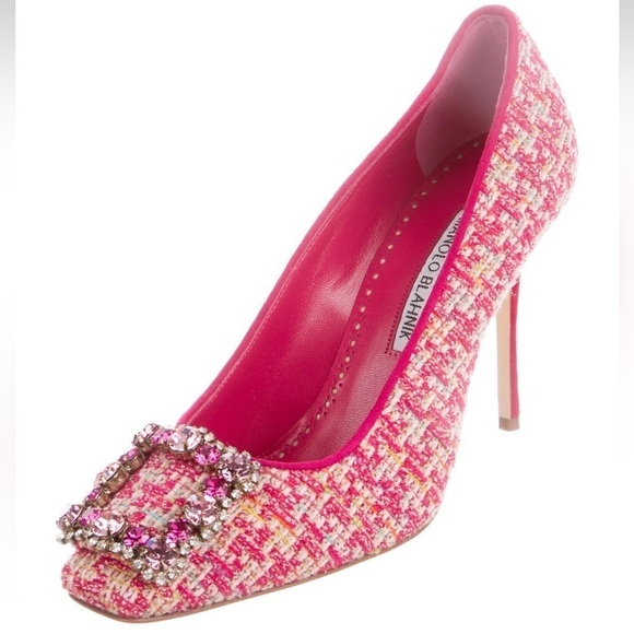 Manolo Blahnik Vazza 105 Tweed Pumps - Picture 2 of 13